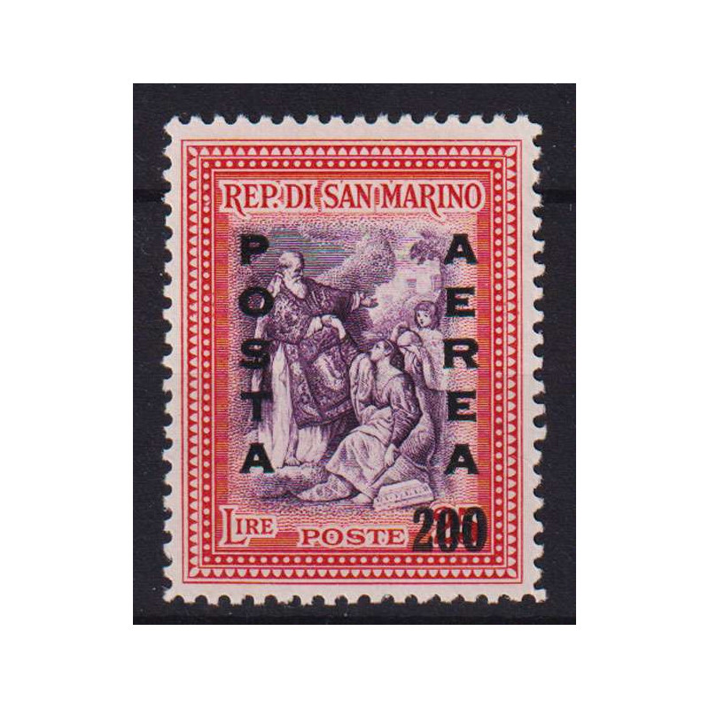 SAN MARINO 1948 POSTA AEREA ALBERONIANA 200 SU 25 LIRE N.76 G.I MNH...