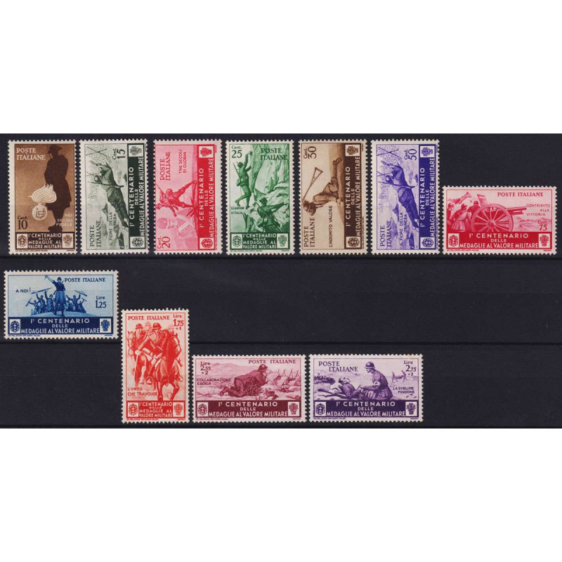 REGNO 1934 MEDAGLIE AL VALOR MILITARE 11 V. G.I MNH**  | Filatelia ...