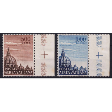 VATICANO 1958 CUPOLA BASILICHE 2 V. G.I MNH** BORDO FOGLIO  | Filat...