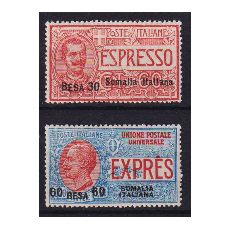 COLONIE SOMALIA 1923 ESPRESSI SOPRASTAMPATI 2 V. N.1-2 G.I MNH** CE...