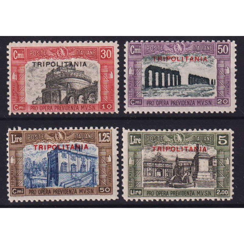 COLONIE TRIPOLITANIA 1929 MILIZIA II 4 V. G.I MNH**  | Filatelia Me...