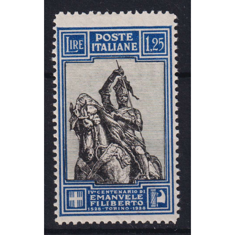 REGNO 1928 FILIBERTO 1,25 L. DENT. 13 ½ LINEARE N.235/I G.I MNH** C...