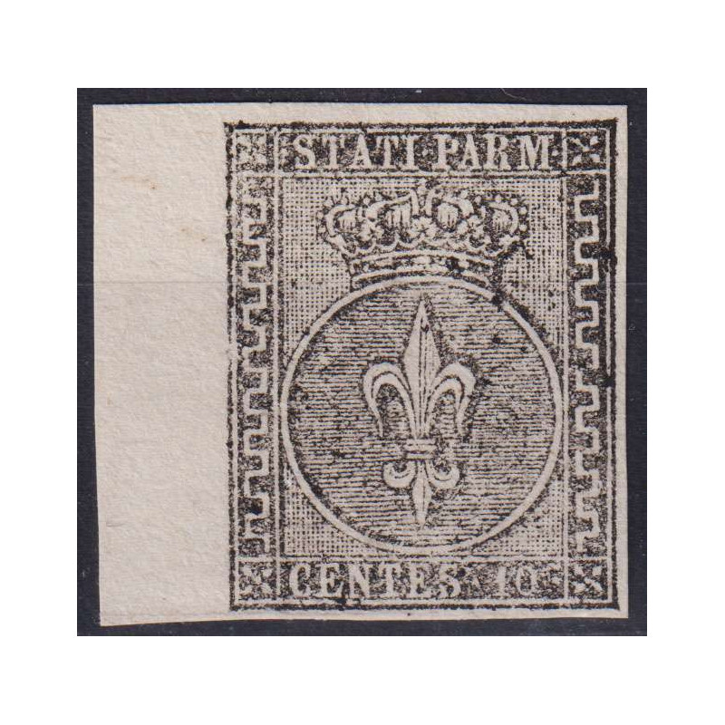 PARMA 1852 GIGLIO 10 CENTESIMI BIANCO N.2 G.I MNH** FIRMATA BOLAFFI...