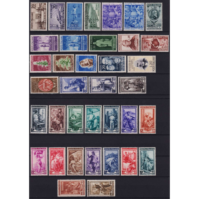 REPUBBLICA 1950 ANNATA COMPLETA 37 V. G.I MNH**  | Filatelia Meloni