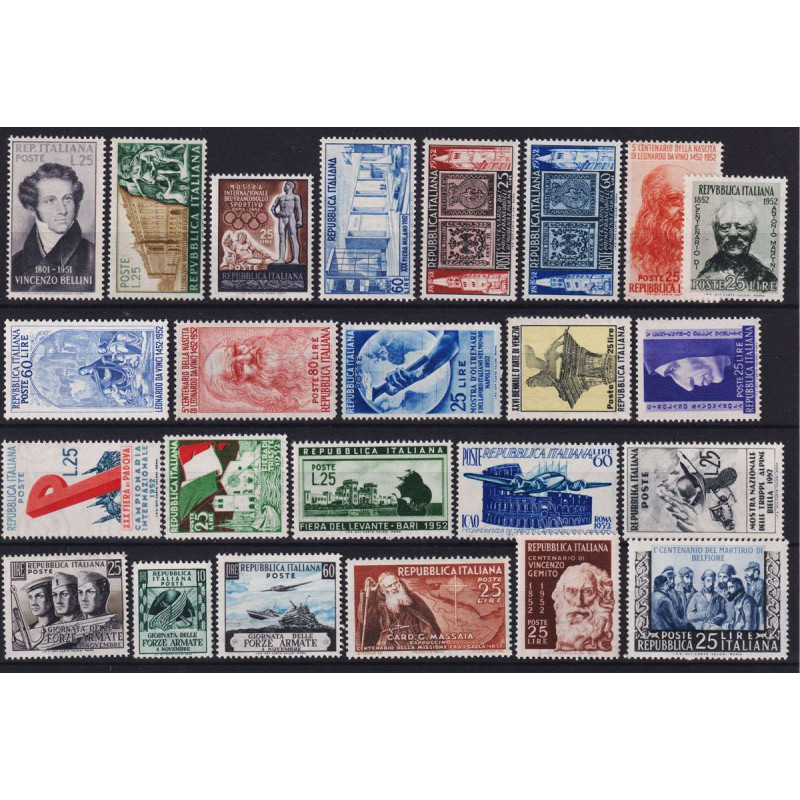 REPUBBLICA 1952 ANNATA COMPLETA 24 V. G.I MNH**  | Filatelia Meloni