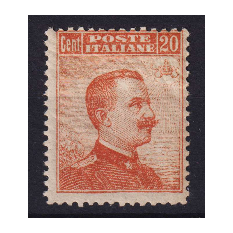 REGNO D'ITALIA 1916 MICHETTI 20 CENTESIMI SENZA FILIGRANA G.I MNH**...