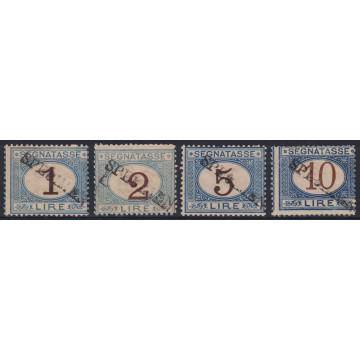 REGNO D' ITALIA 1870-74 SEGNATASSE 4 V. SPECIMEN Nn.11/14 UPU G.O. ...