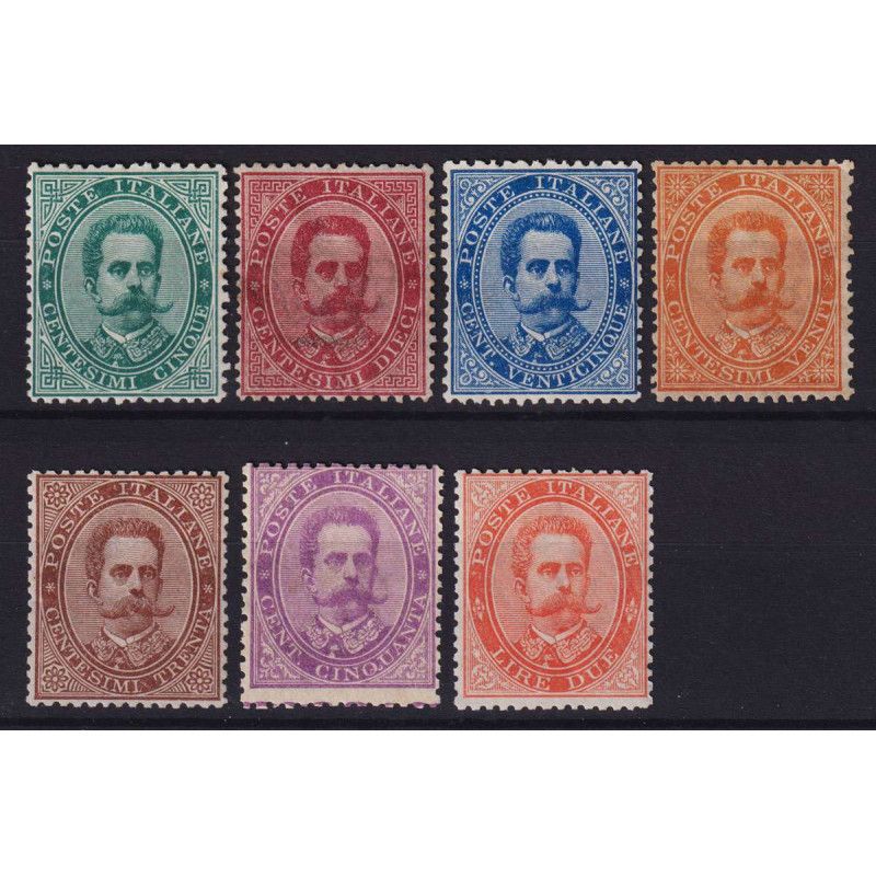 REGNO 1879 UMBERTO I SERIE COMPLETA 7 V. G.I MNH** CERT.  | Filatel...