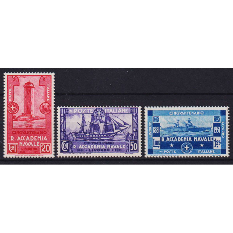 REGNO 1931 ACCADEMIA NAVALE 3 VALORI G.I MNH**  | Filatelia Meloni