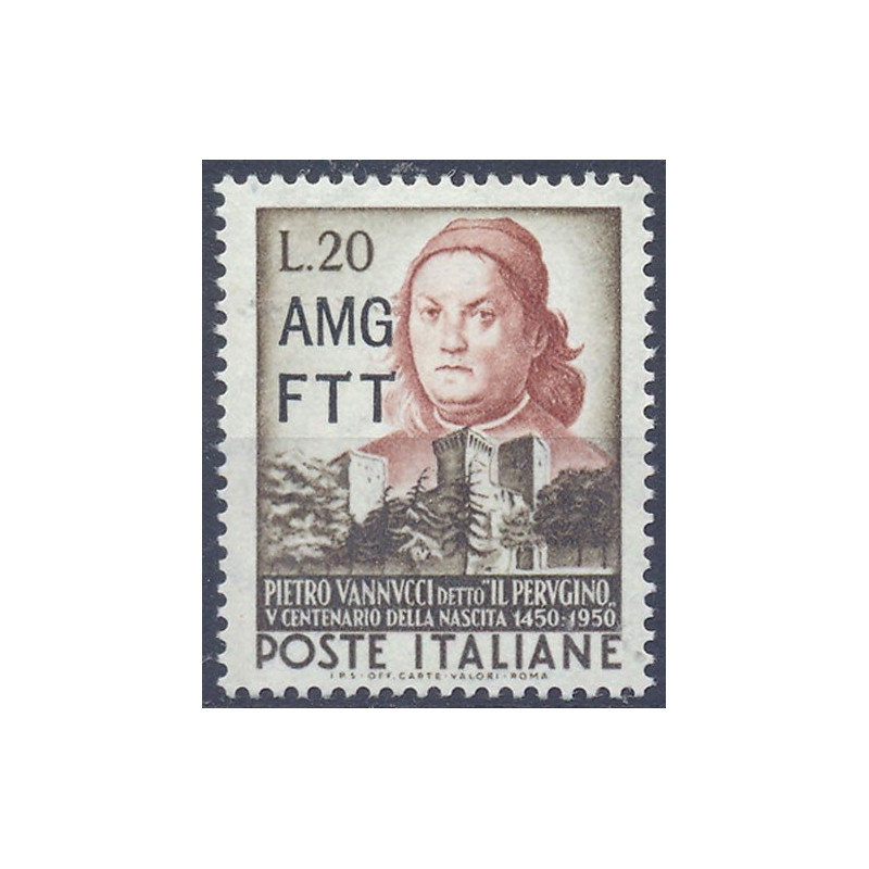 1951 TRIESTE "A" NASCITA PIETRO VANNUCCI IL PERUGINO 20 LIRE N.126 ...