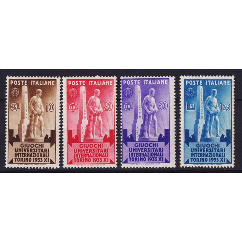 REGNO 1933 GIUOCHI UNIVERSITARI 4 V. G.I MNH**  | Filatelia Meloni