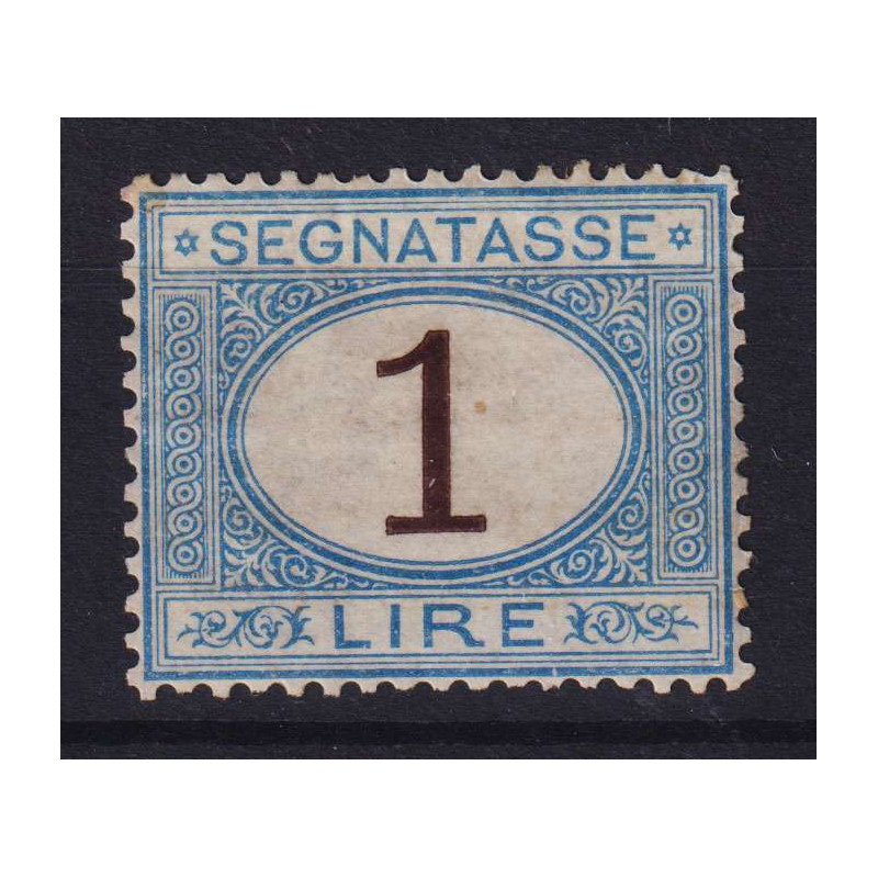 REGNO 1870-74 SEGNATASSE 1 LIRA N.11 G.O MLH* CENTRATO CERT.  | Fil...