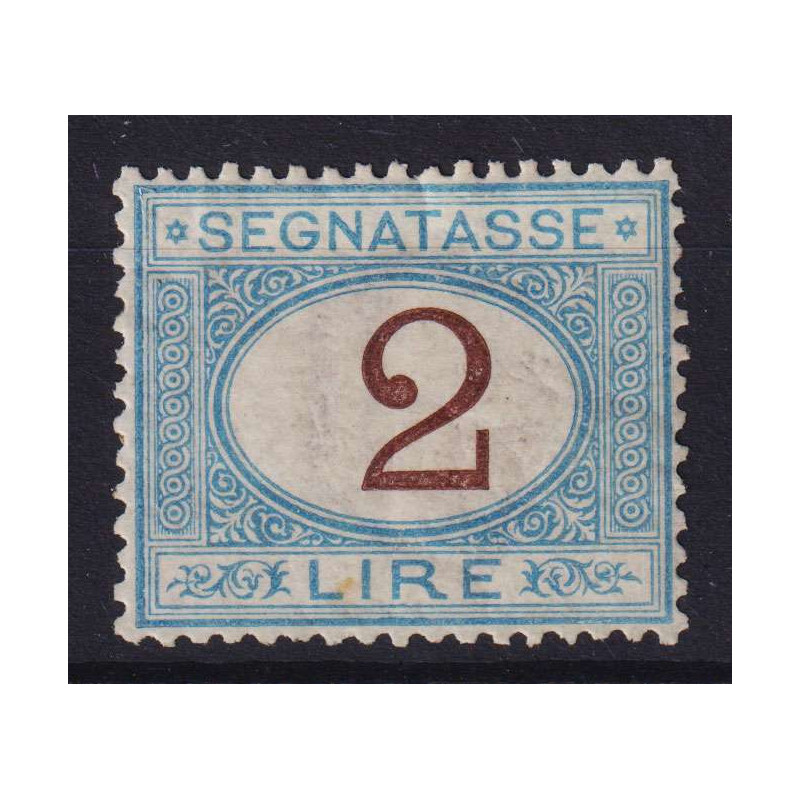 REGNO 1870-74 SEGNATASSE 2 LIRE N.12 G.O MLH* CENTRATO CERT.  | Fil...