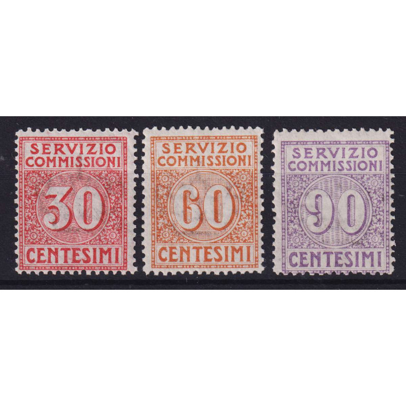 REGNO 1913 SERVIZI COMMISSIONI 3 V. G.I MNH**  | Filatelia Meloni