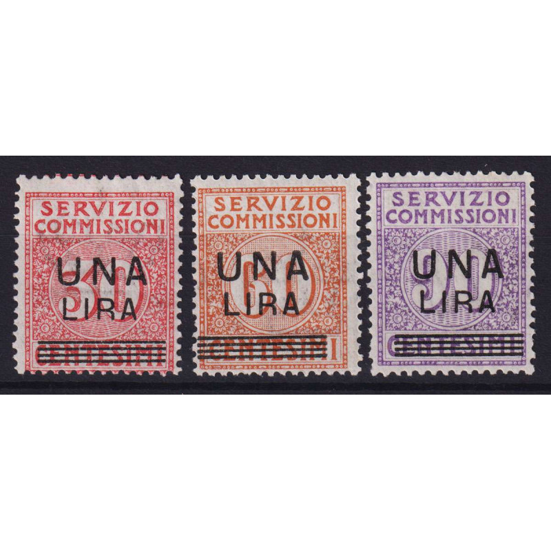 REGNO 1925 SERVIZI COMMISSIONI SOPR. 3 V. G.I MNH**  | Filatelia Me...