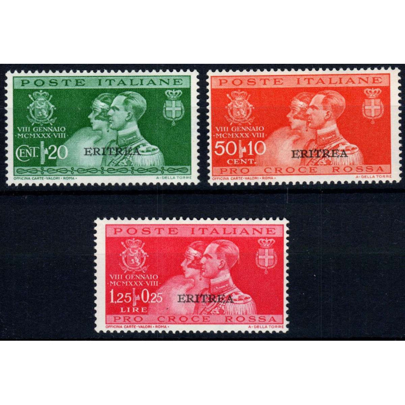 COLONIE 1930 ERITREA NOZZE DEL PRINCIPE UMBERTO 3 V. S 35 G.O MH*  ...