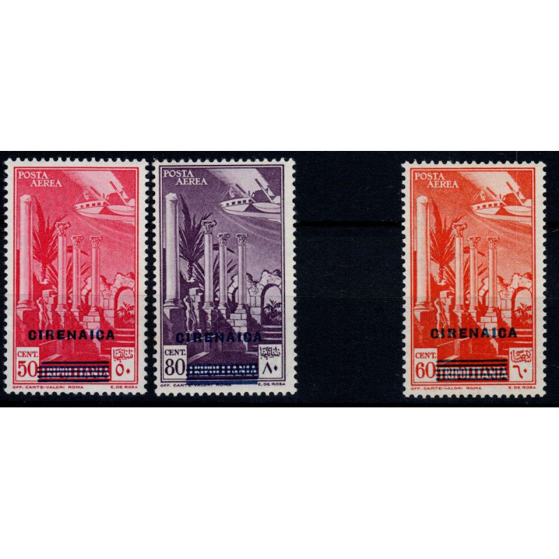 COLONIE 1932-43 CIRENAICA POSTA AEREA SOPRASTAMPATI S. 24 – N. 40 G...