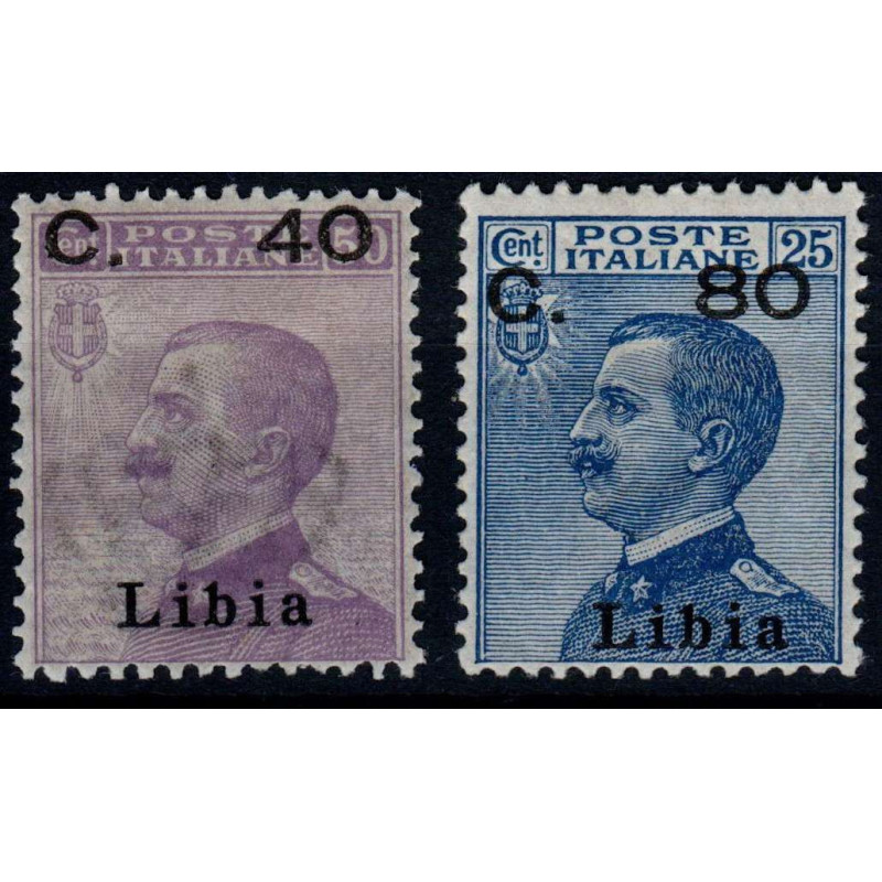 COLONIE 1922 LIBIA FRANCOBOLLI D' ITALIA SOPRASTAMPATI S. 7 G.O MH*...