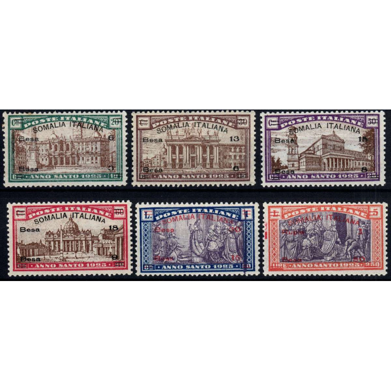 COLONIE 1925 SOMALIA ANNO SANTO 6 VALORI S. 15 G.O MH*  | Filatelia...