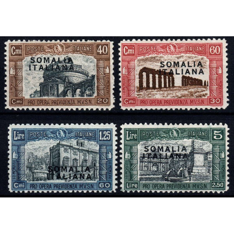 COLONIE 1927 SOMALIA MILIZIA I 4 VALORI S. 21 G.O MH*  | Filatelia ...