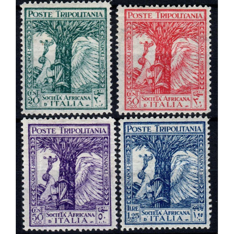 COLONIE 1928 TRIPOLITANIA PRO SOCIETA' AFRICANA 4 VALORI S. 13 G.O ...