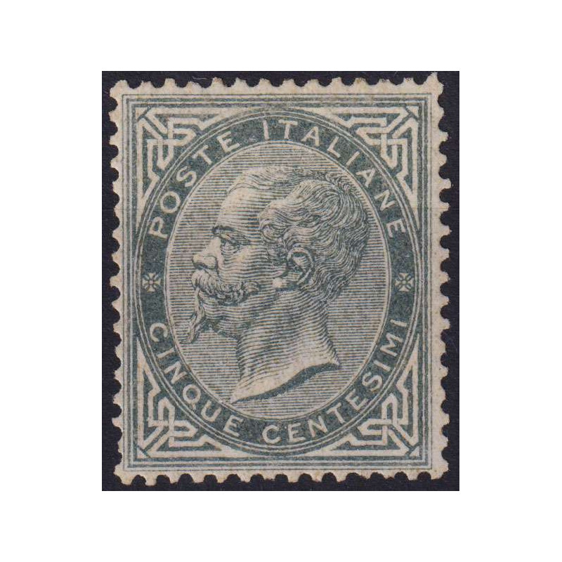 REGNO 1863-65 5 CENTESIMI TIR. LONDRA DE LA RUE N.L16 G.I MNH** CER...