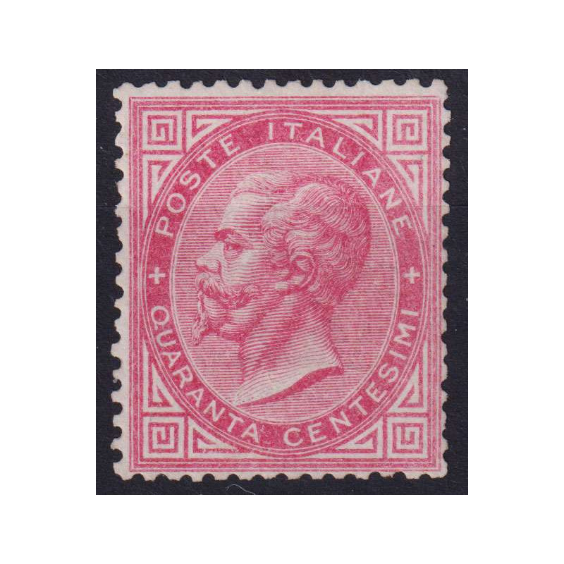 REGNO 1863-65 40 CENTESIMI TIR. LONDRA DE LA RUE N.L20 G.I MNH** CE...