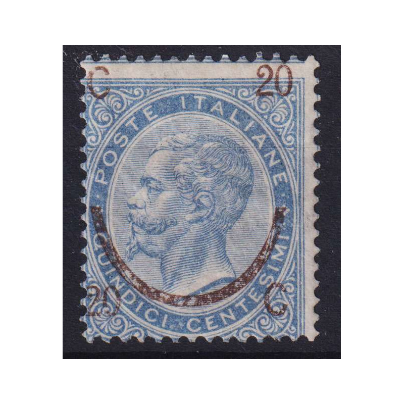 REGNO 1865 FERRO DI CAVALLO III TIPO CON VARIETA' N.25 G.I MNH** CE...