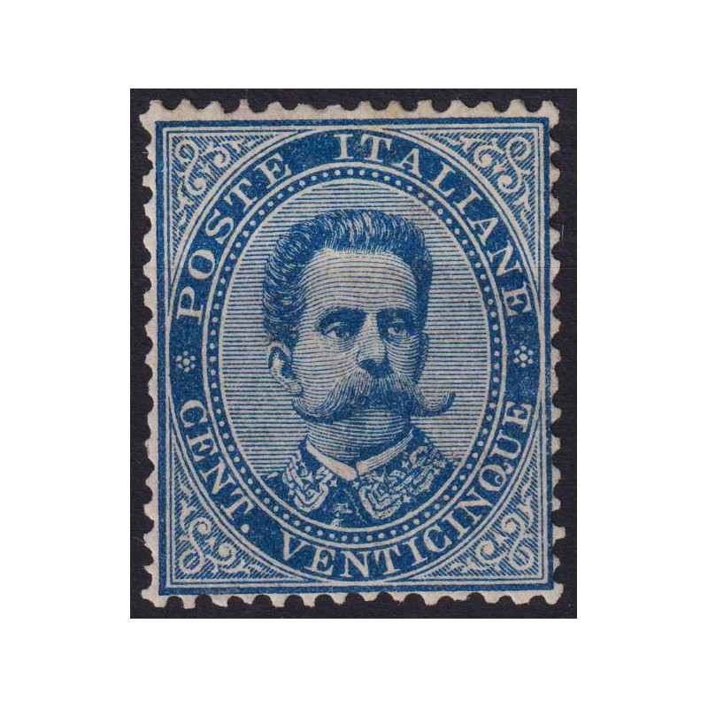 REGNO 1879 UMBERTO I 25 CENTESIMI N.40 G.I MNH** CERT. CENTRATO  | ...