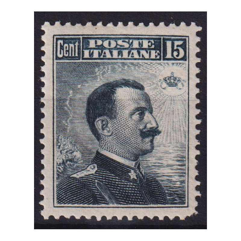 REGNO 1911 MICHETTI 15 CENTESIMI N.96 G.I MNH** DENTE CORTO  | Fila...