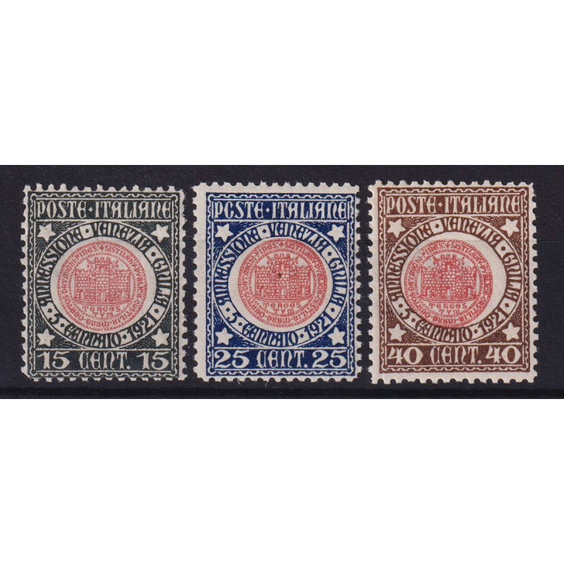 REGNO 1921 VENEZIA GIULIA 3 V. G.I MNH** CENTRATI  | Filatelia Meloni