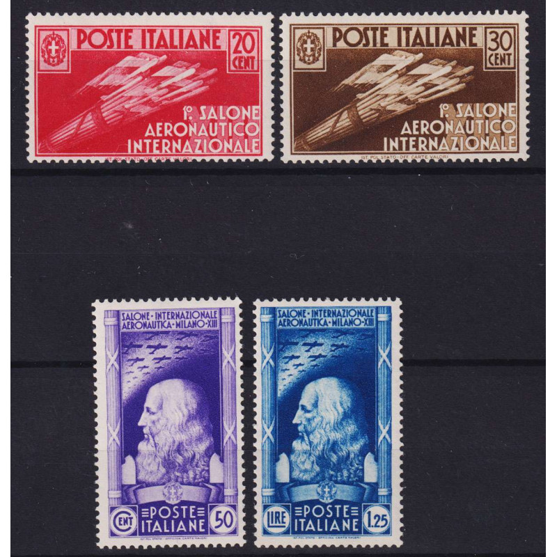 REGNO 1935 SALONE AEREONAUTICO 4 V. G.I MNH** CERT.  | Filatelia Me...