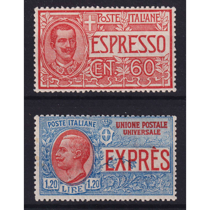 REGNO 1922 ESPRESSO 60 C. E 1,20 LIRE 2 V. N.7-8 G.I MNH** CERT.  |...