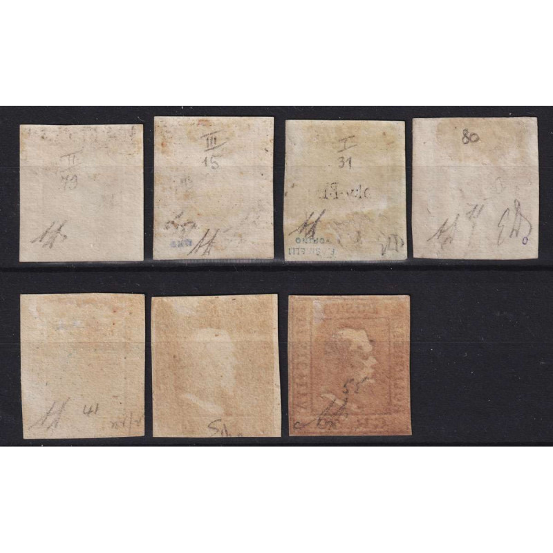 SICILIA 1859 SERIE COMPLETA 7 VALORI G.O MH* CERT. BOLAFFI  | Filat...