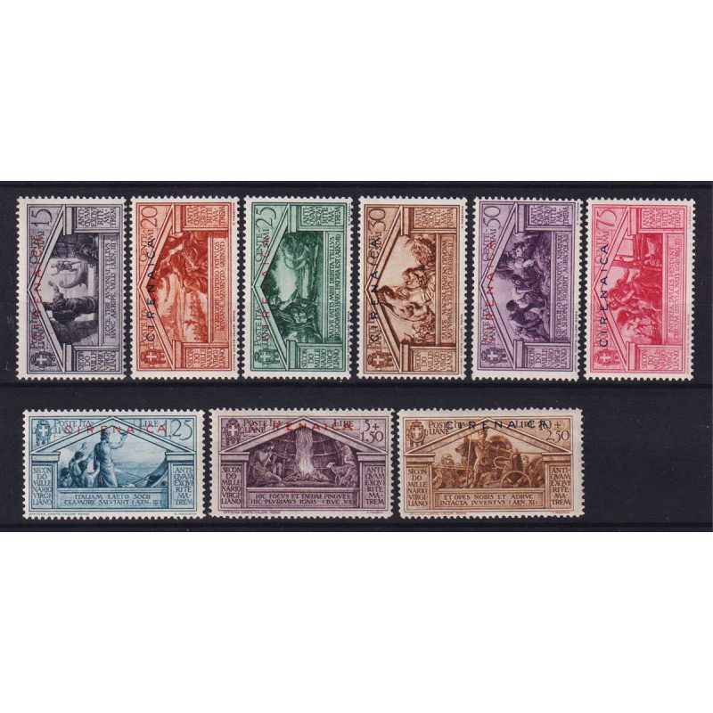 COLONIE CIRENAICA 1930 VIRGILIO 9 VALORI G.I MNH** / G.O MH*  | Fil...