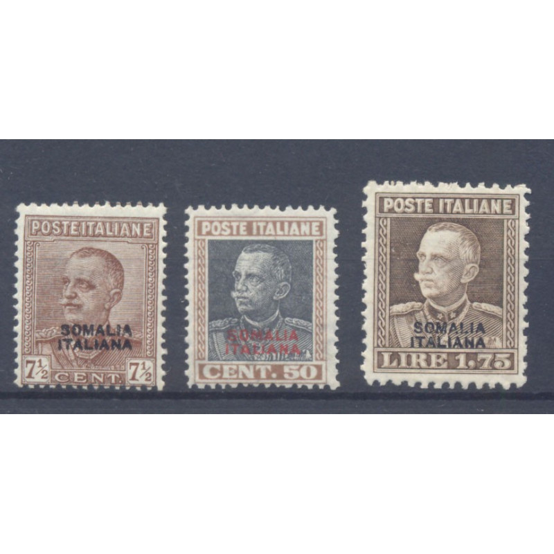 1928 SOMALIA SOPRASTAMPATI 3 V. S.25 BUONA CENTRATURA G.I. MNH**  |...