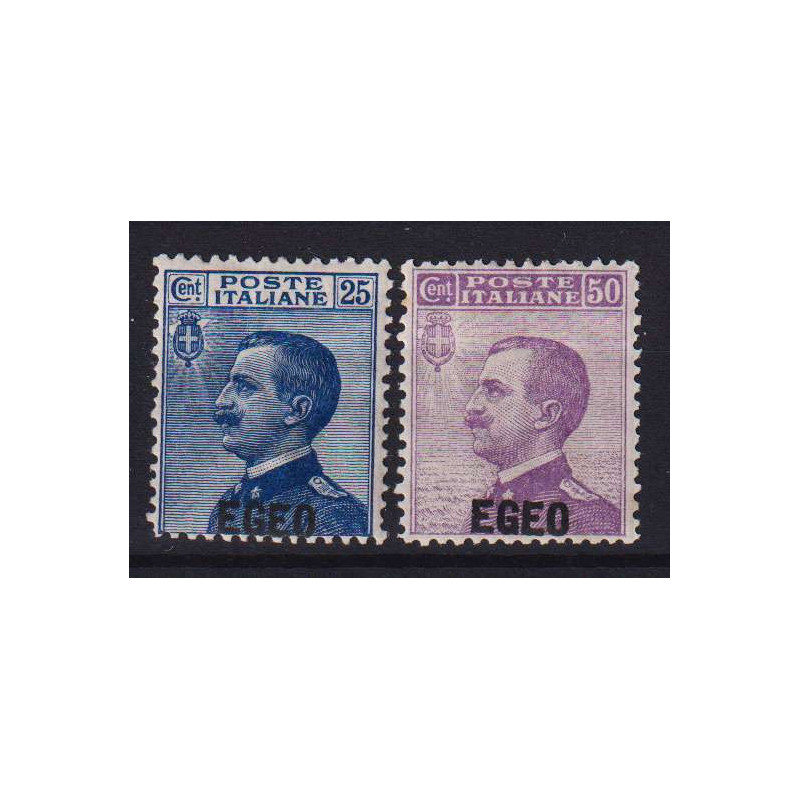 COLONIE EGEO 1912 FRANCOBOLLI D'ITALIA SOPRASTAMPATI 2 V. G.O MH*  ...