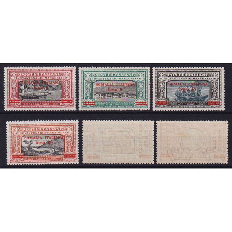 COLONIE SOMALIA 1924 MANZONI 6 V. G.I MNH** 5 LIRE G.O MLH*  | Fila...