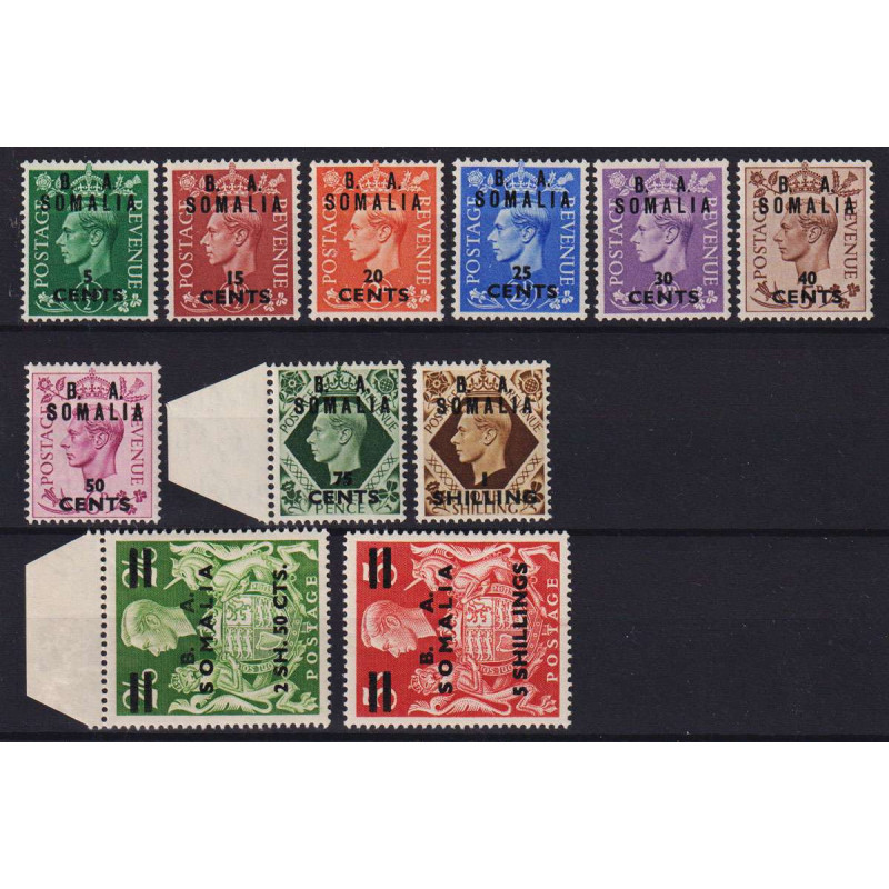 OCCUPAZIONI STRANIERA SOMALIA 1950 SERIE COMPLETA B.A 11 V. G.I MNH...