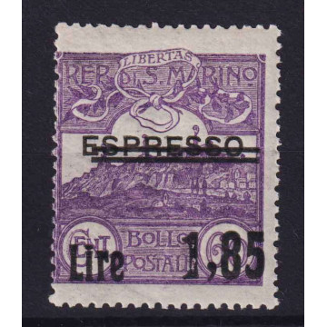 SAN MARINO 1926 ESPRESSO 1,85 LIRE SU 60 CENT. N.129 G.I MNH**  | F...