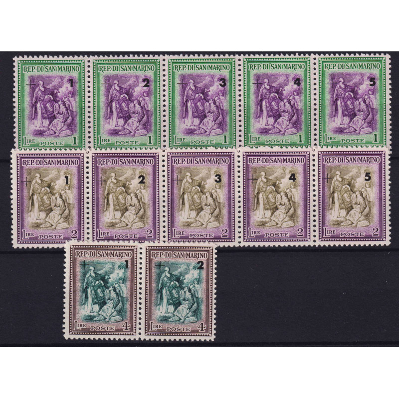 SAN MARINO 1947 BENEFICENZA 12 VALORI G.I MNH**  | Filatelia Meloni