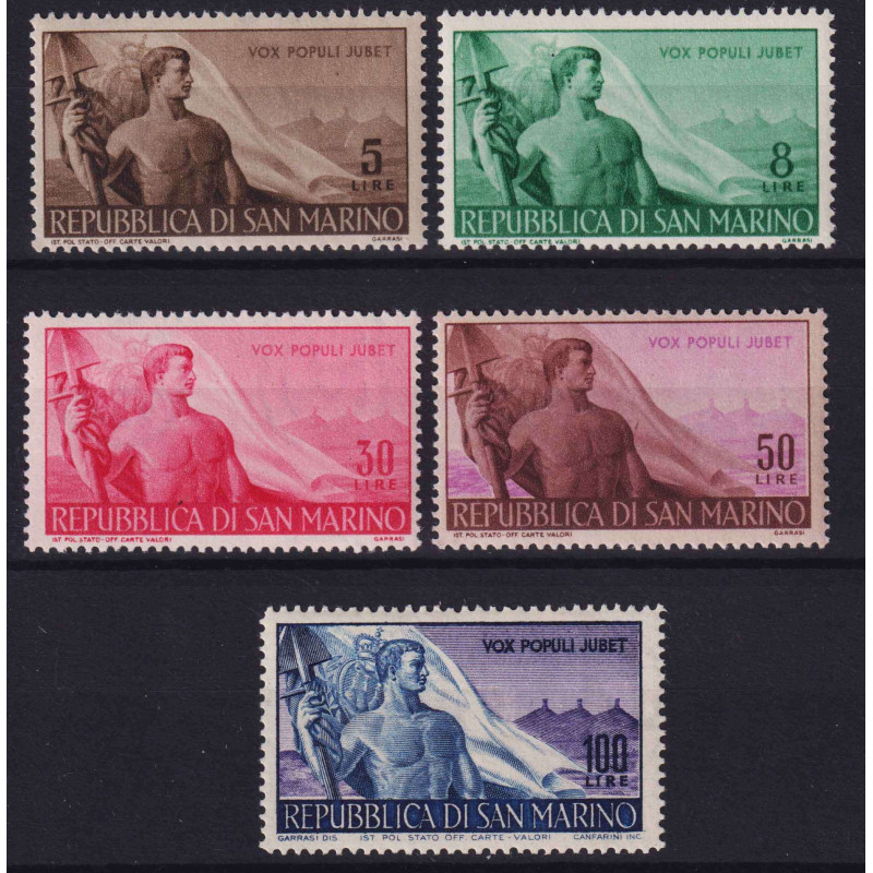 SAN MARINO 1948 LAVORO 5 V. G.I MNH**  | Filatelia Meloni