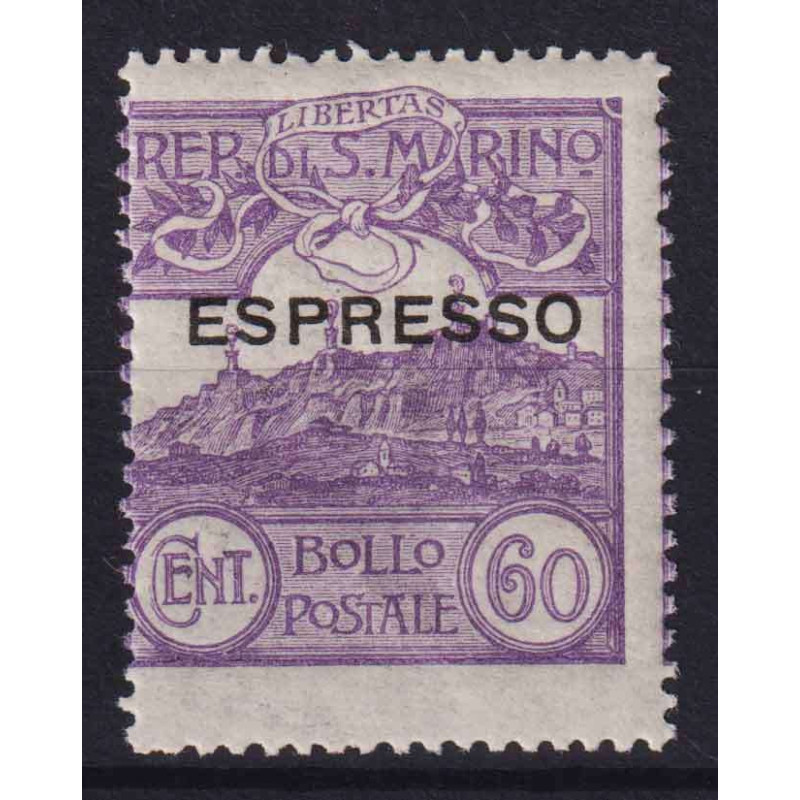 SAN MARINO 1923 ESPRESSO 60 CENTESIMI N.2 G.I MNH**  | Filatelia Me...