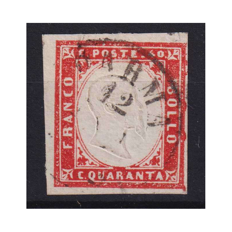 SARDEGNA 1855 40 CENTESIMI VERMIGLIO TENUE N.16 USATO  | Filatelia ...