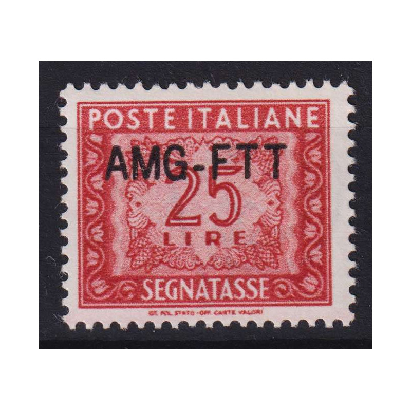 TRIESTE ZONA A 1954 SEGNATASSE 25 CENTESIMI N.25A G.I MNH** CERT.  ...