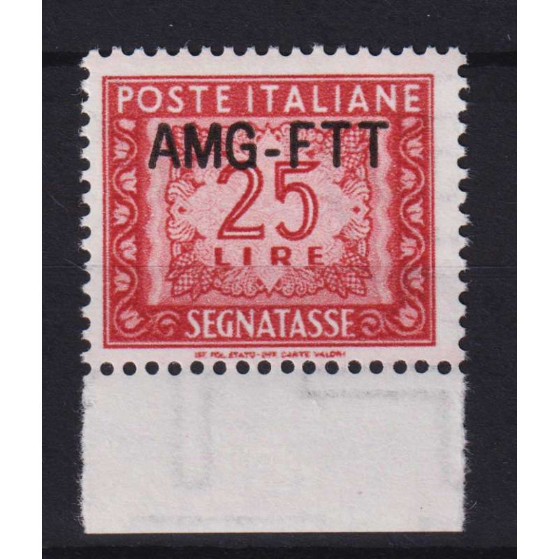 TRIESTE ZONA A 1954 SEGNATASSE 25 CENTESIMI N.25A G.I MNH** CERT.  ...