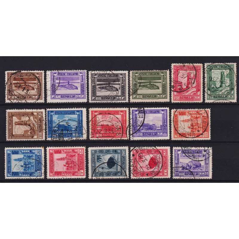 COLONIE SOMALIA 1935-38 SERIETTA PITTORICA DENT.14 16 V. USATI  | F...