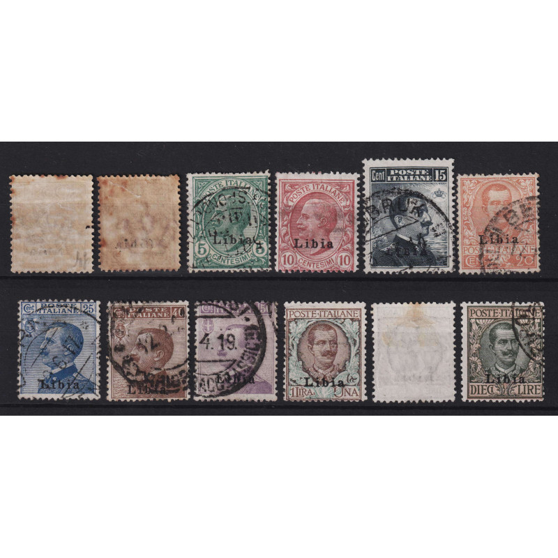 COLONIE LIBIA 1912-15 SERIE COMPLETA SOPR. 12 V. G.O MH* / US VEDI ...