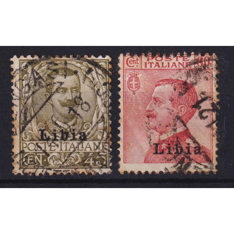 COLONIE LIBIA 1917-18 SERIE COMPLETA SOPRASTAMPATA 2 V. N.18-19 USA...