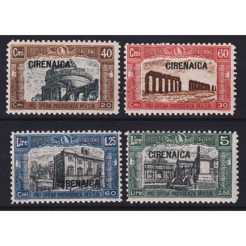 COLONIE CIRENAICA 1927 MILIZIA I 4 V. G.O MH*  | Filatelia Meloni